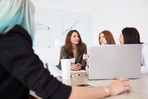 Coworkers team at business meeting