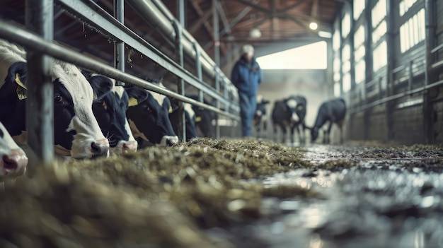 Photo the cows in the barn