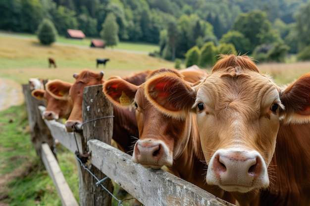 Photo cows on the farm cows in the paddock