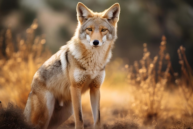 Coyote in natural forest environment Wildlife photography