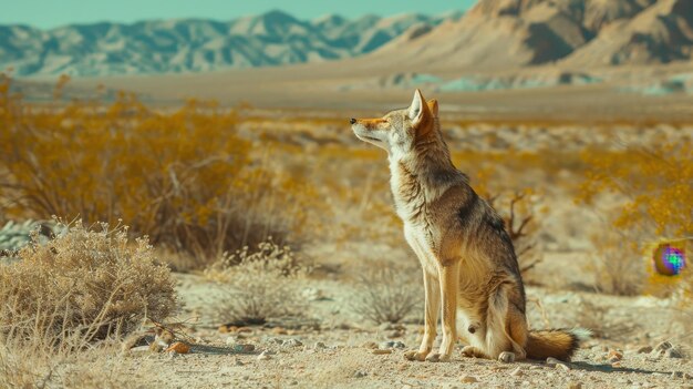 Photo coyote in north american desert