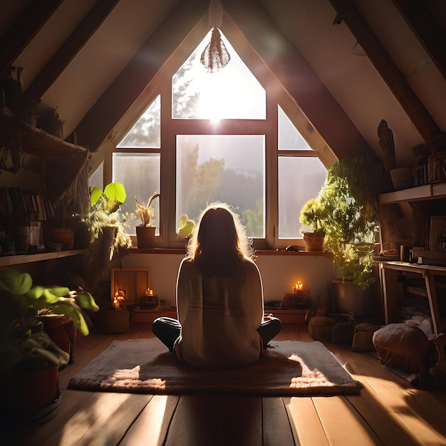 Cozy Attic Meditation Under Soft Light