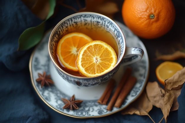 Cozy autumn citrus tea infused with warming spices perfect for a chilly day