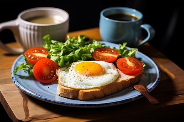 Photo cozy breakfast scene warm setting