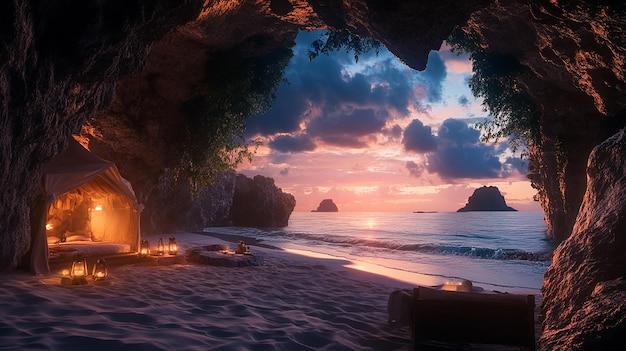 cozy cave beach