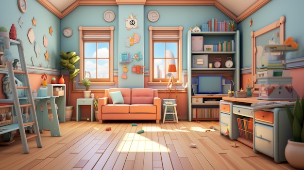 Cozy Childrens Room Interior