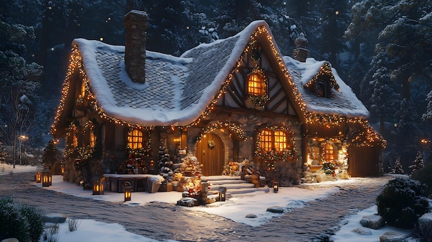 Cozy Christmas Cottage in the Woods