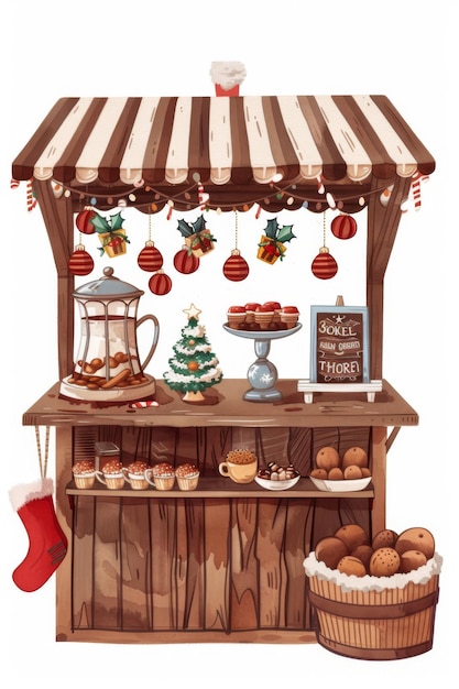 Cozy Christmas Market Hot Cocoa Stall