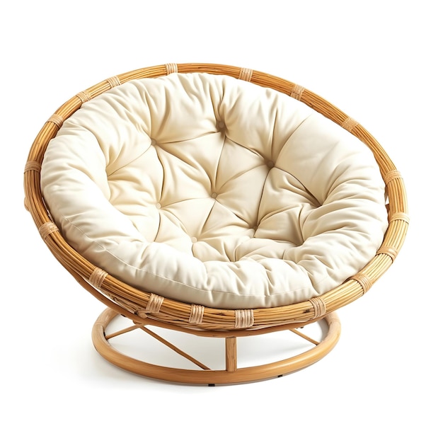 Photo cozy and comfortable papasan cushion for relaxing seating in modern home or apartment interior