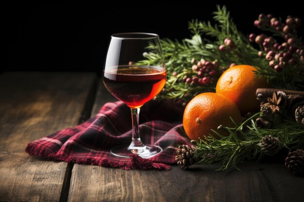 Cozy Festive Ambiance with Wine Citrus and New Year Cheer