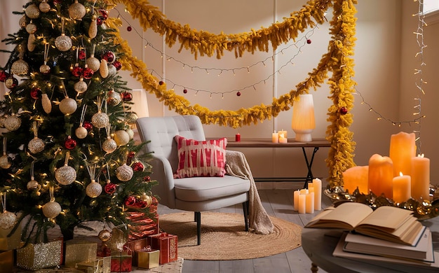 Photo a cozy and festive home interior scene during christmas