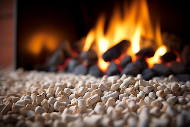 Cozy Fireplace Pellets Generative AI