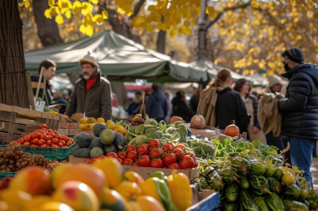 Photo cozy harvest holiday with pumpkins warm food and festive autumn decorations outdoors