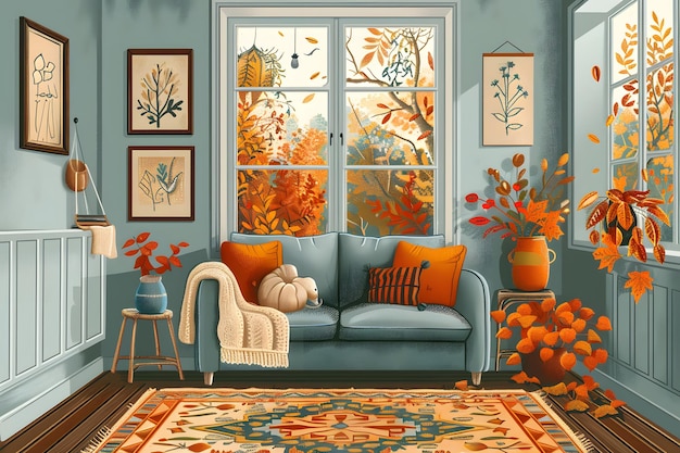 Cozy Home Decor Inspiration for creating a warm and inviting atmosphere with autumnal colors texture