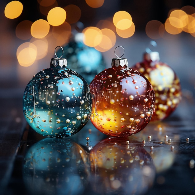 cozy light christmas balls background