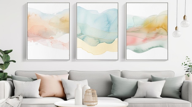 Cozy Living Room Decor with Artistic Touch Generative AI