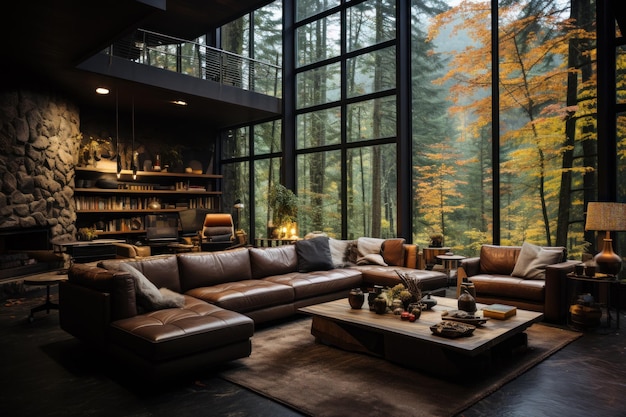 A Cozy Living Room with Stylish Furniture and a Spacious Window