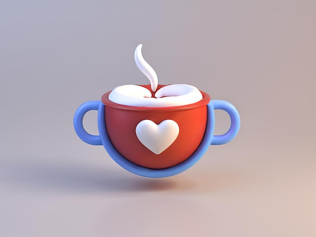 a cozy logo with a coffee cup and steam that forms a heart symbolizing love for coffee