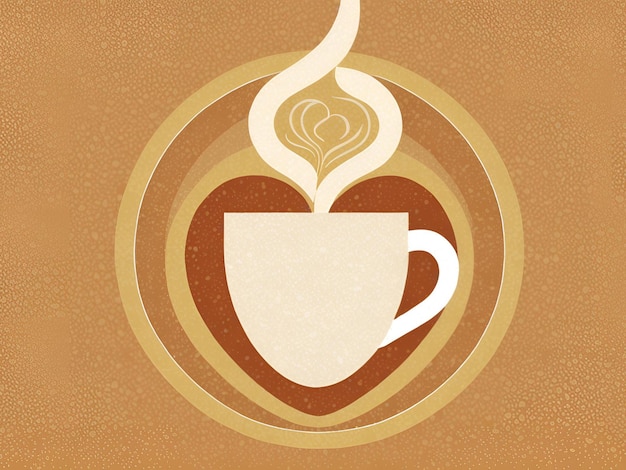 a cozy logo with a coffee cup and steam that forms a heart symbolizing love for coffee