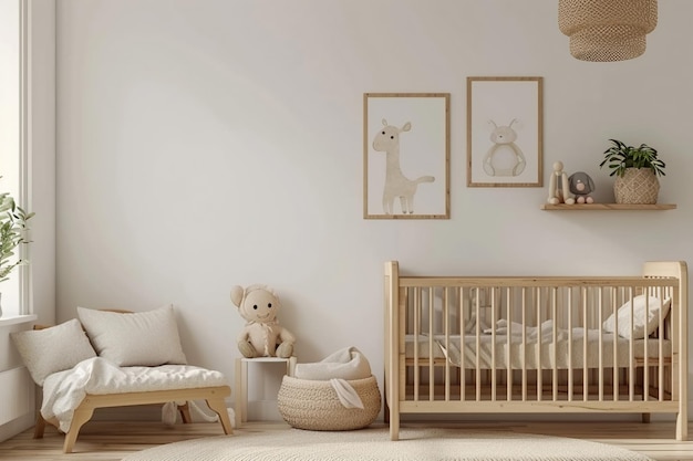 a cozy and minimalist children39s room interior with a soft neutral color palette