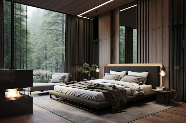 Cozy modern bedroom interior design