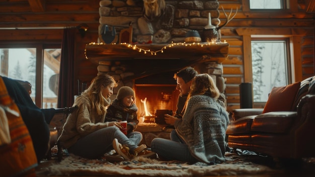 Photo cozy nights by the fire