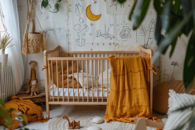 Photo cozy nursery filled with warmth and creativity for a joyful child39s growth and playtime