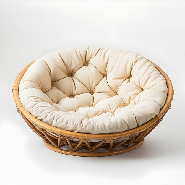 Photo cozy papasan cushion chair on white background for comfortable seating