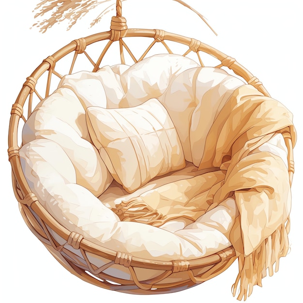 cozy porch chair watercolor cozy