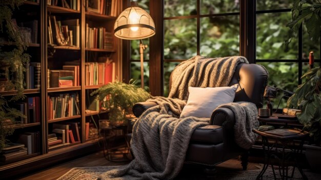 Photo cozy reading nook