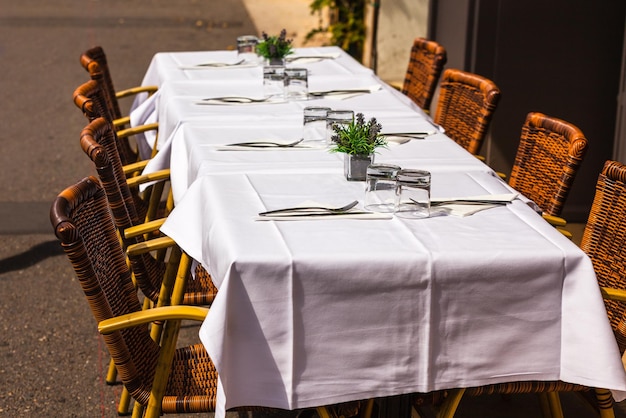 Cozy Restaurant tables ready for service