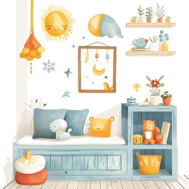 Photo cozy room for kids illustration for kids