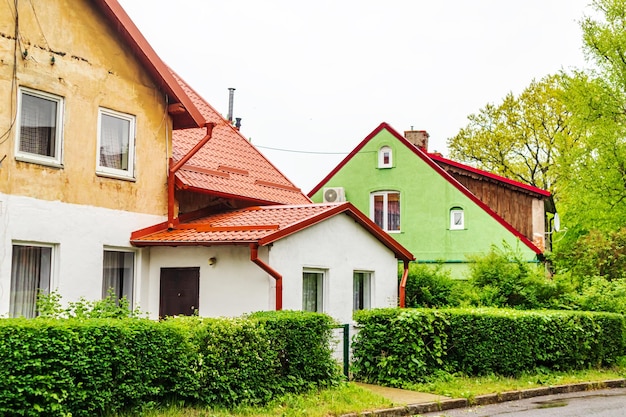 Cozy small town on the Baltic Sea Typical European houses