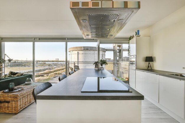 Cozy and strong kitchen area in daylight