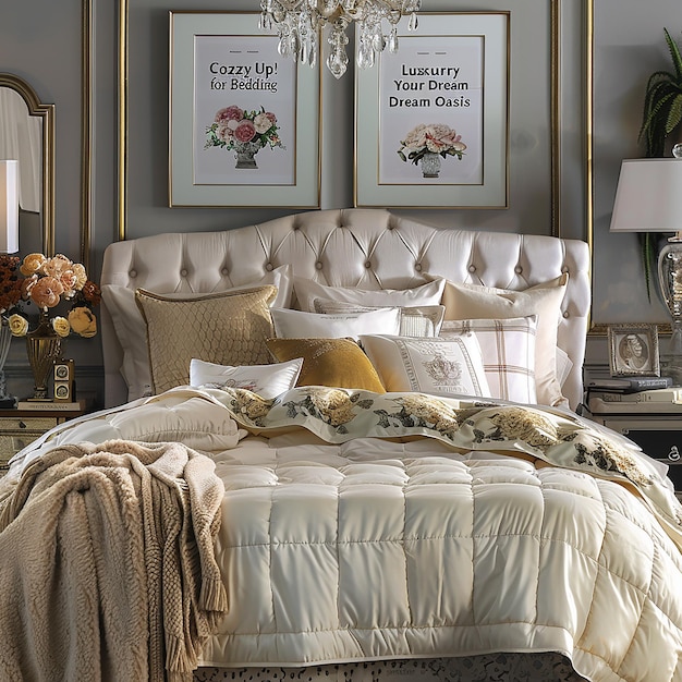 Photo cozy up luxury bedding for your dream oasis the bedroom is transformed into a dream oasis with th