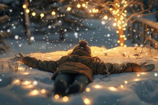 A cozy winter evening spent making snow angels oct