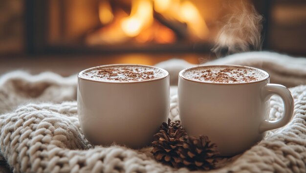 Cozy Winter Evening with Warm Drinks