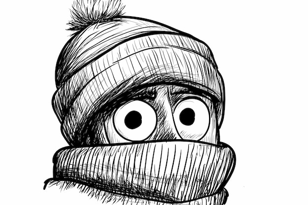 Photo cozy winter hat coloring page for adults detailed and stylish design