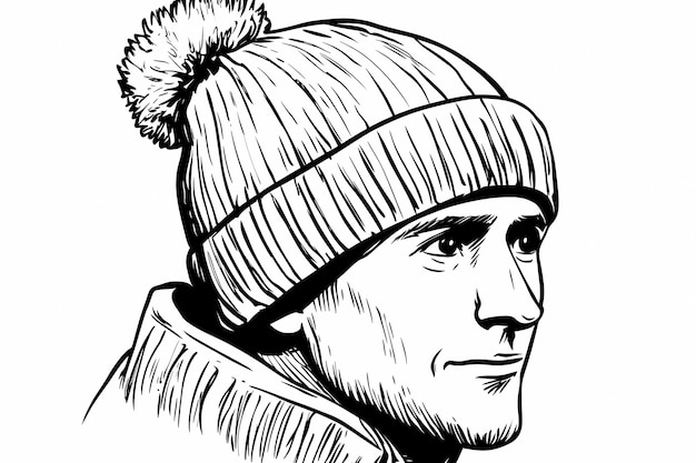 Photo cozy winter hat coloring page for adults detailed and stylish design