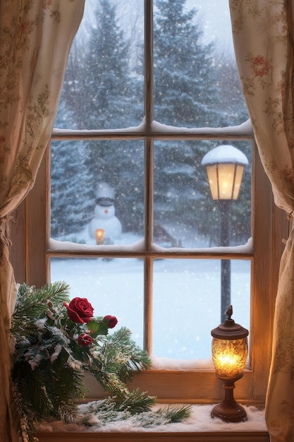 Cozy Winter Window View