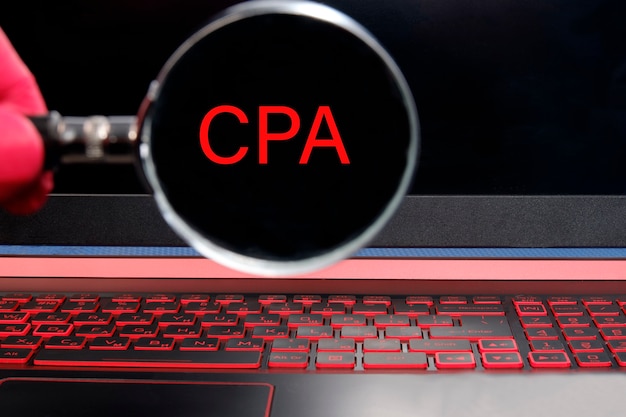 Cpa certified public accountant concept with big word or text.