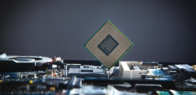 Cpu processor on computer motherboard