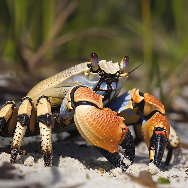 Crab on the beach in the Florida Everglades USA