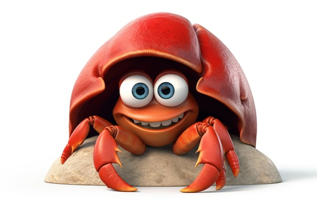 Photo crab cartoon animal white background