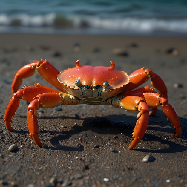 Photo a crab is on the beach and is on the sand