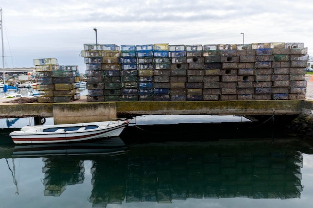 Crab and lobster baskets used by fisherman on their boats