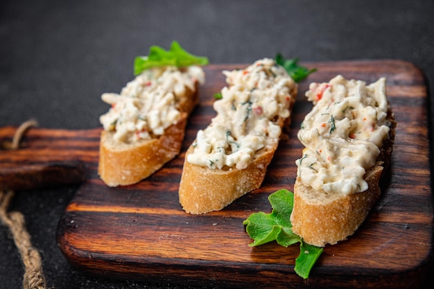 crab salad pate crab stick meal food snack on the table copy space food background rustic top view