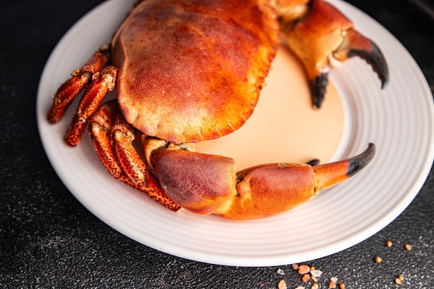 Photo crab seafood boiled shellfish  fresh meal food snack on the table copy space food background rustic