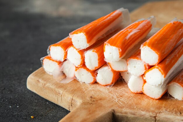 Crab stick convenience seafood fast food fresh healthy meal food snack diet on the table