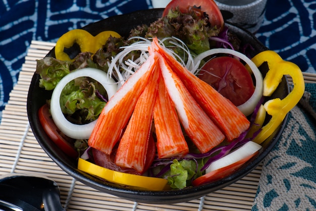  Crab Stick with salad.